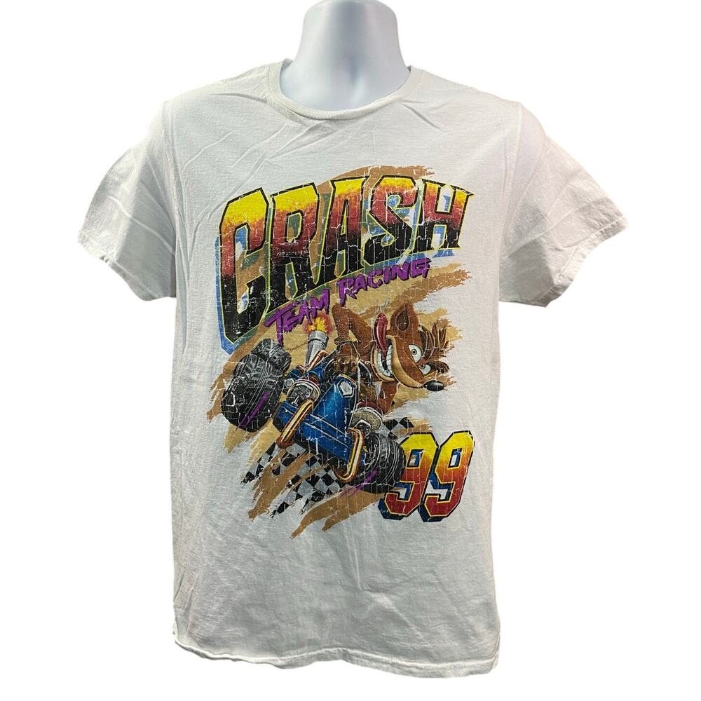 Crash Team Racing Graphic Tee – White – Size Medium 100% Cotton
